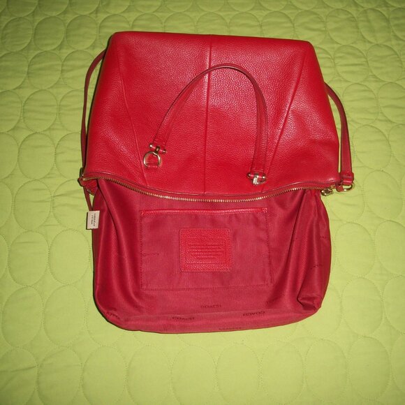 Coach Prairie Red Pebble Leather Satchel/Crossbody Bag with Wallet - Picture 14 of 16